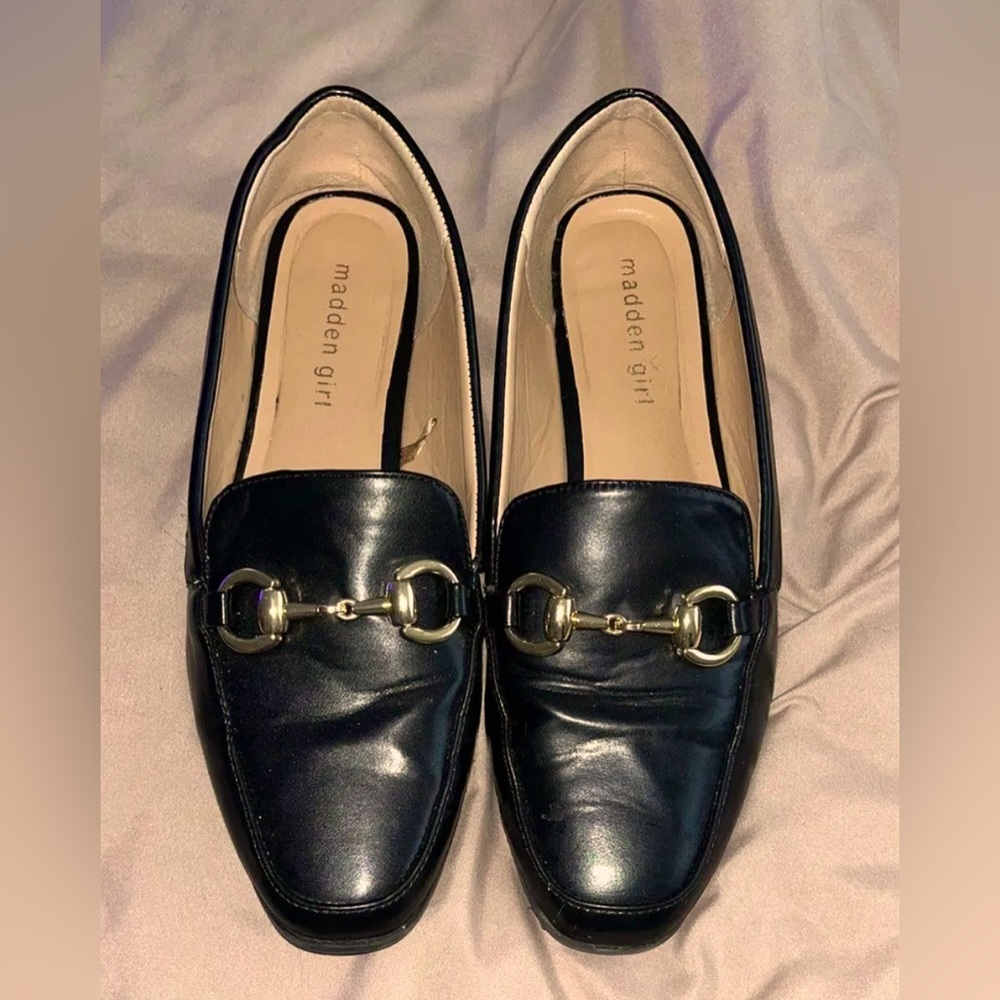 Madden Girl Flat Loafers Gold Hardware